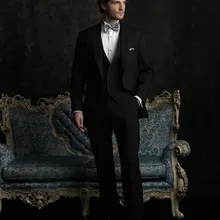 Новинка мужские свадебные костюмы уменьшают подходящую, работая офисные деловые костюмы устанавливает S-XXXL платье костюмы 3 кнопки смокинг для мужчин