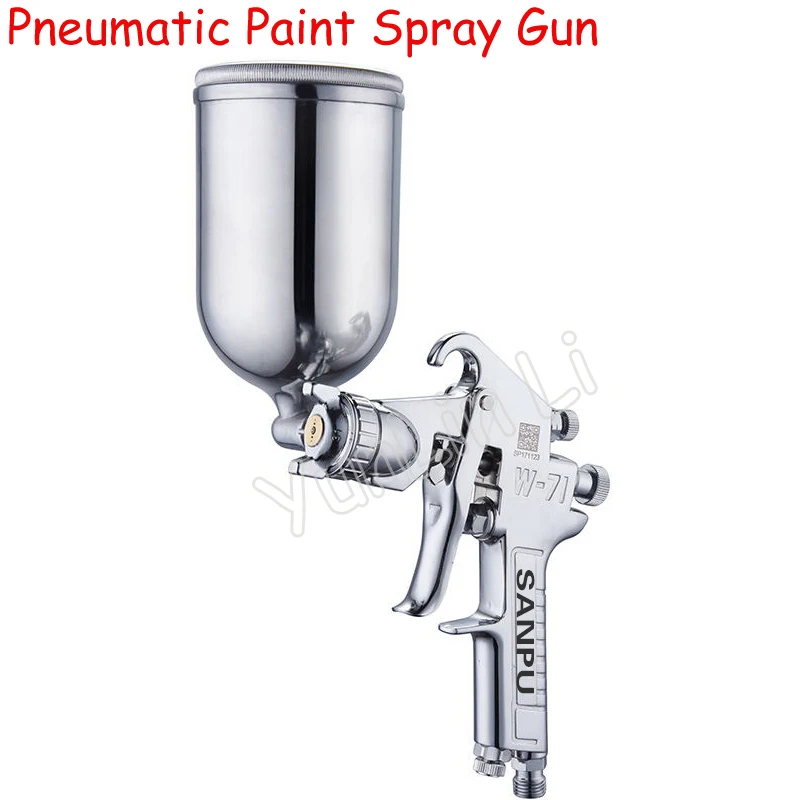 

W-71 Paint Spray Gun 1.3mm Caliber 600ML Pot Capacity Upper Pot Household Pneumatic High Atomization Furniture Plastic Spray Gun