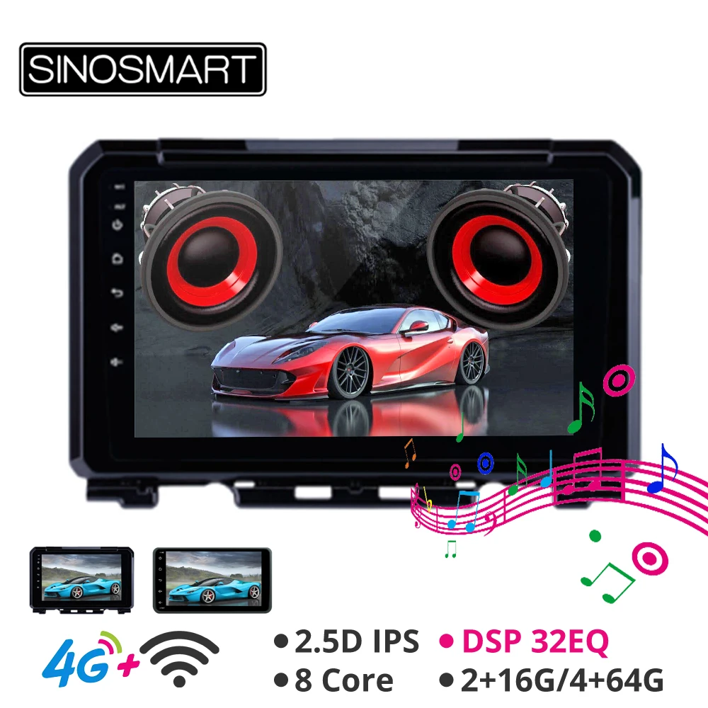 

Sinosmart Android 8.1 Car GPS Navigation Radio for Suzuki Jimny 2007-2019 2din 2.5D IPS/QLED Screen