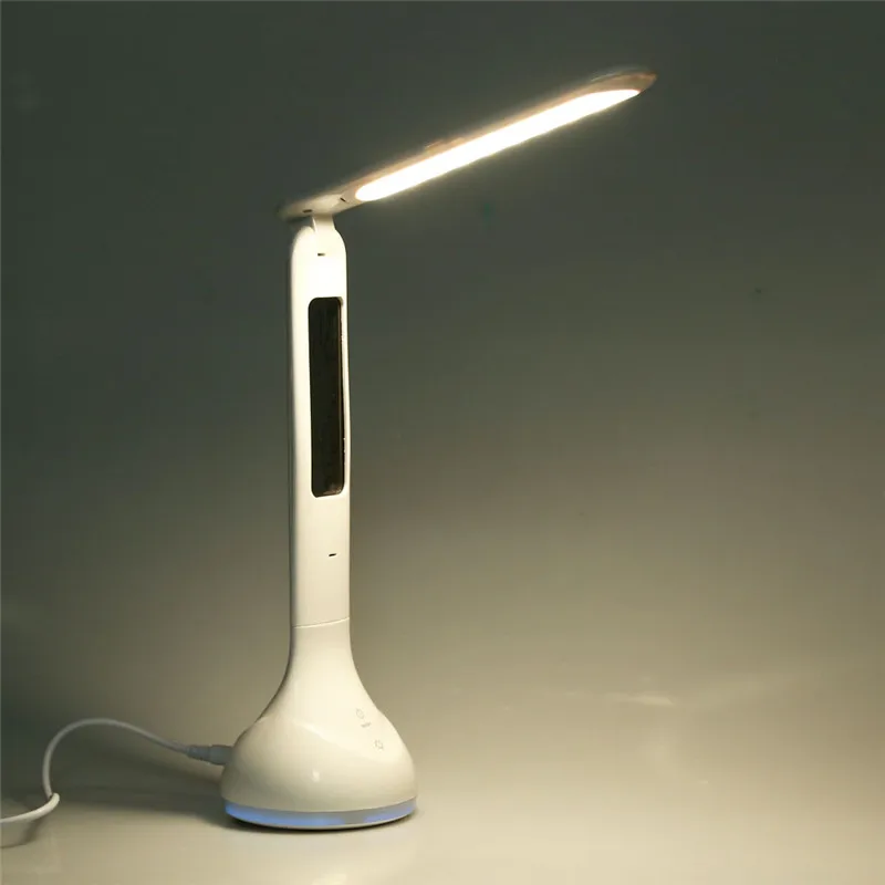 

Multifunction LED Desk Light With Alarm Clock Foldable Dimmable Desk Table Lamp Calendar Temperature Atmosphere Colors Changing
