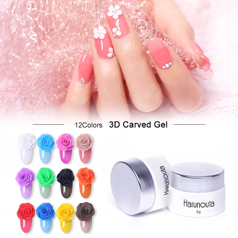 5g 3D Carved Patterns Gel Nail Varnish Soak Off UV Gel Polish Semi