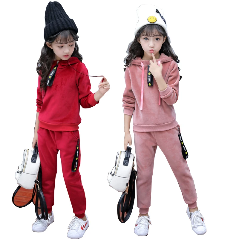 Children girls clothing set spring autumn teenage girls sport suit school kids clothes velvet warm tracksuit for girls clothes цена Children girls clothing set spring autumn teenage girls sport suit school kids clothes velvet warm tracksuit for girls clothes цены онлайн