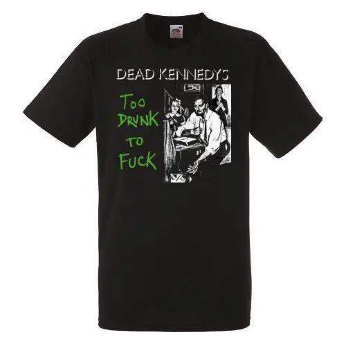 Харадзюку Новый Dead Kennedys слишком пьян для F Мужская черная футболка в стиле рок