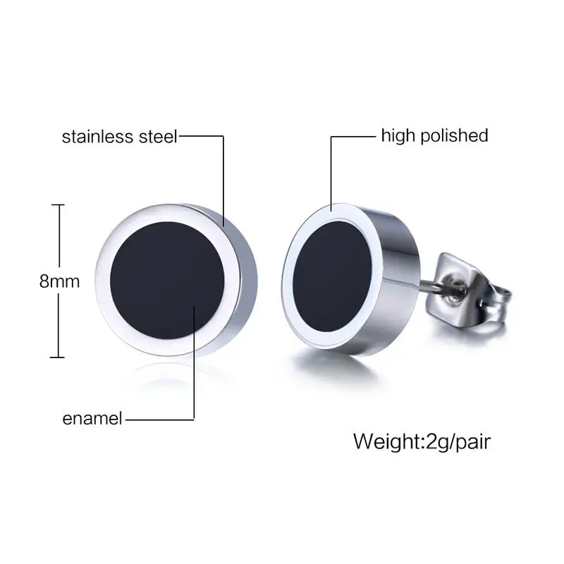 Женские и вечерние ские серьги из нержавеющей стали с эмалью|stud earrings|mens stud