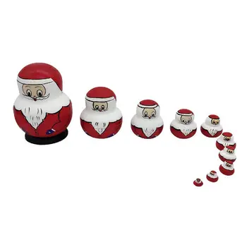 

10pcs Russian doll Santa claus nesting game Matryoshka toy Child gift