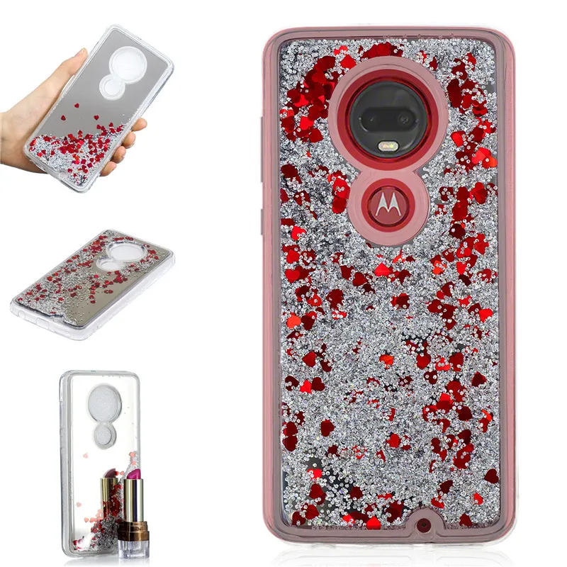 Чехол для телефона с динамической жидкостью и зыбучим песком Motorola Moto G7 Plus чехлы