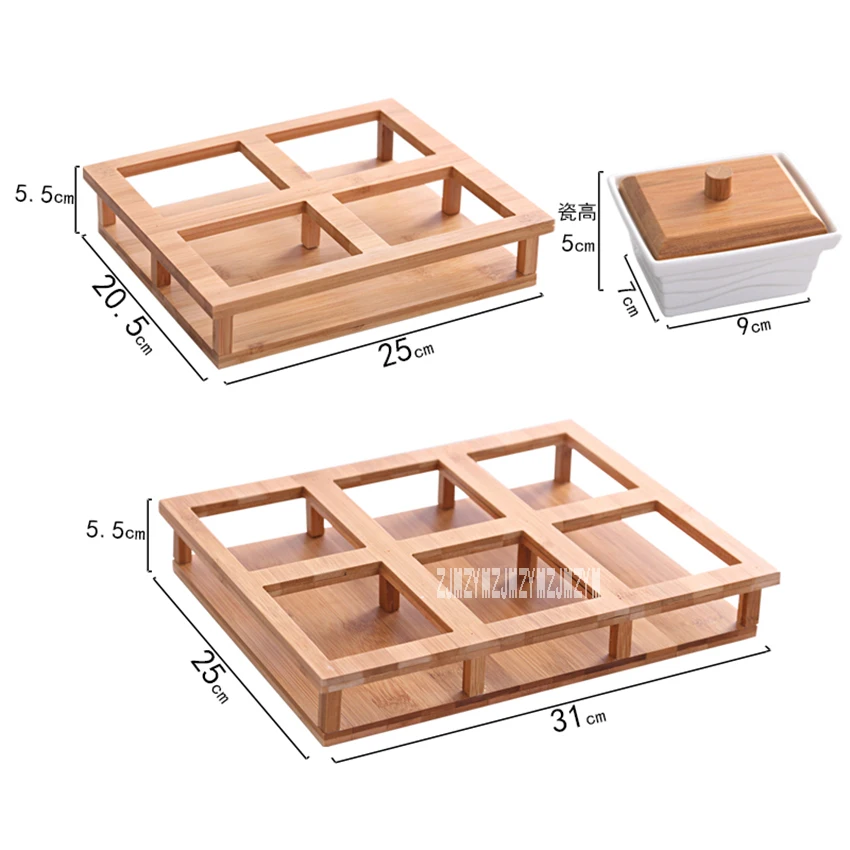 TY6525 отсек Коробка для хранения сушеные фрукты тарелки столы для гостиной керамические гайки коробки домашние пищевые емкости для хранения с деревянной крышкой