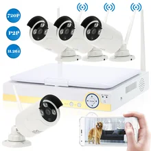 OWSOO 10," ЖК-дисплей 4CH NVR комплект 4 шт. HD 720 P Водонепроницаемый Беспроводной Wi-Fi IP Камера 1.0MP Ночное видение CCTV видеонаблюдения Системы