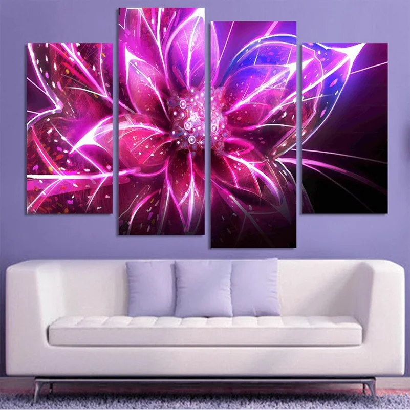 Abstract Red Flower Style Bedroom Oil Painting Wall Art Home Decoration