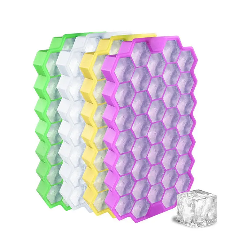 JX-LCLYL 1pc  Silicone 37 Small Ice Cubes Ice Mold With Lid Ice Tray Frozen Making Tool