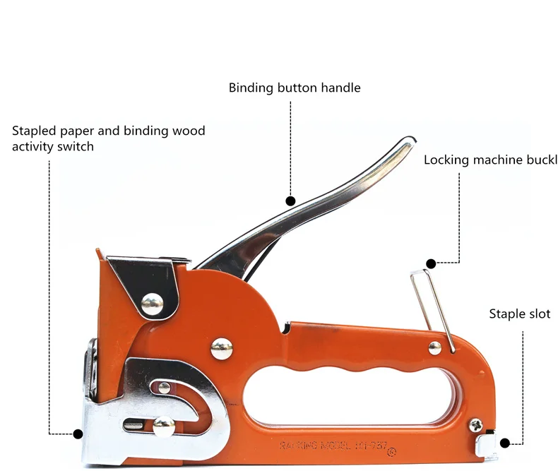 Многоцелевой ручной степлер сверхмощный переплет деревянная доска и кожаный Такер содержит 2500 скоб офисный деревообрабатывающий переплет