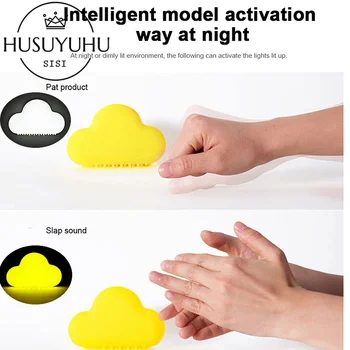 

HUSUYUHU SISI Cloud Mini Feeding Night Light Children's Bedroom Voice Control Touch Control Energy Saving Night Light