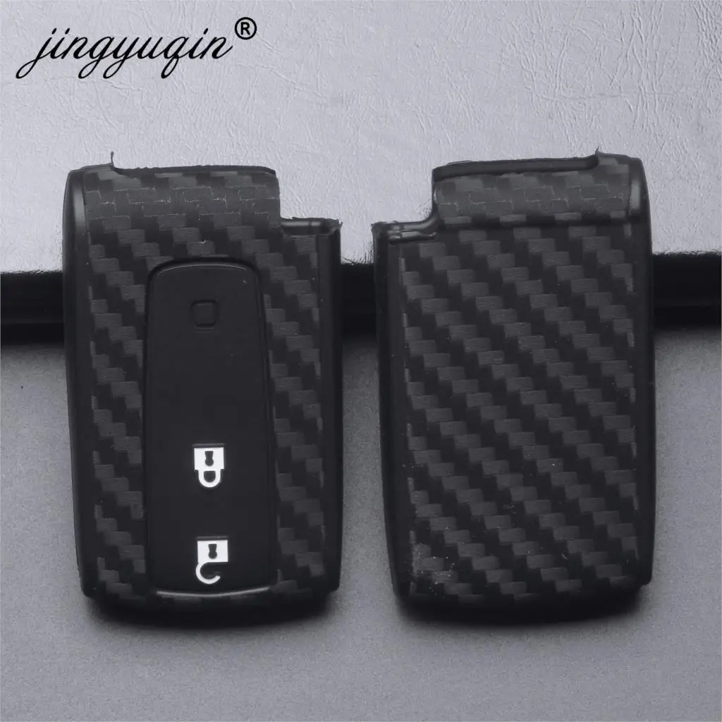 Jingyuqin-per-Toyota-Prius-Crown-Avensis-Verso-fibra-di-Silicone-in-carbonio-Car-Key-Fob-Cover.jpg Keyforkess per Toyota Prius Crown Avensis Verso fibra di Silicone in carbonio Car Key Fob Cover Set portachiavi Car Styling 2/3 pulsanti - Jingyuqin per Toyota Prius Crown Avensis Verso fibra di Silicone in carbonio Car Key Fob Cover