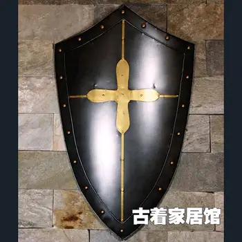 

Shipping / European medieval Crusader shield / iron / simulation retro European armour props ornaments
