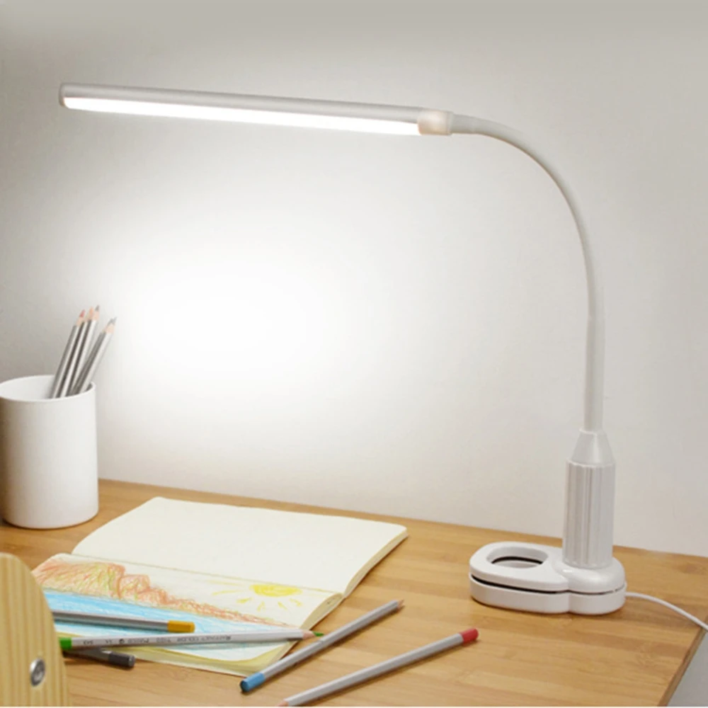 

Hot Sale 5W LED Table Desk Clip Lamp Bedside Table lamp USB Rechargeable Lighting Lamp For Home Bedroom Study Touch Sensor White