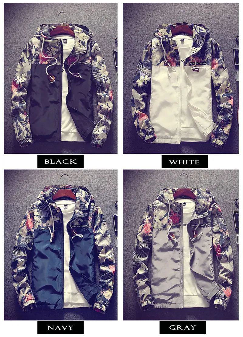 Men's Floral Printed Down Jacket