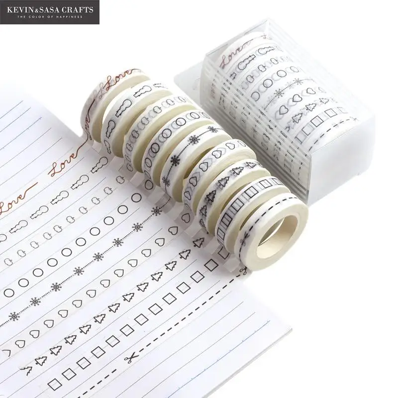 

9pcs/Set Function Washi Tape Set Quality Bullet Journal Stationery Diy Scrapbooking Photo Album School Tools Scrapbook Gift