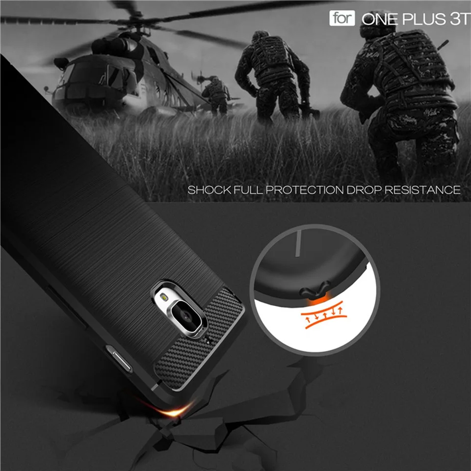 Cover For Oneplus 3T Case Carbon Fiber Oneplus3t Soft TPU Plain Business Shockproof Coque For Capas One plus3T Case Silicon (5)