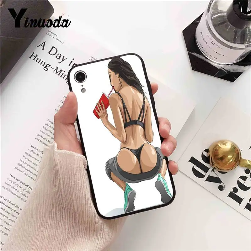 Sexy Girl red Lips black silicone