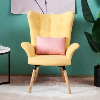 

Single Sofa Nordic Lazy Balcony Bedroom Coffee Chair Designer American Casual Fabric Sofa Chair
