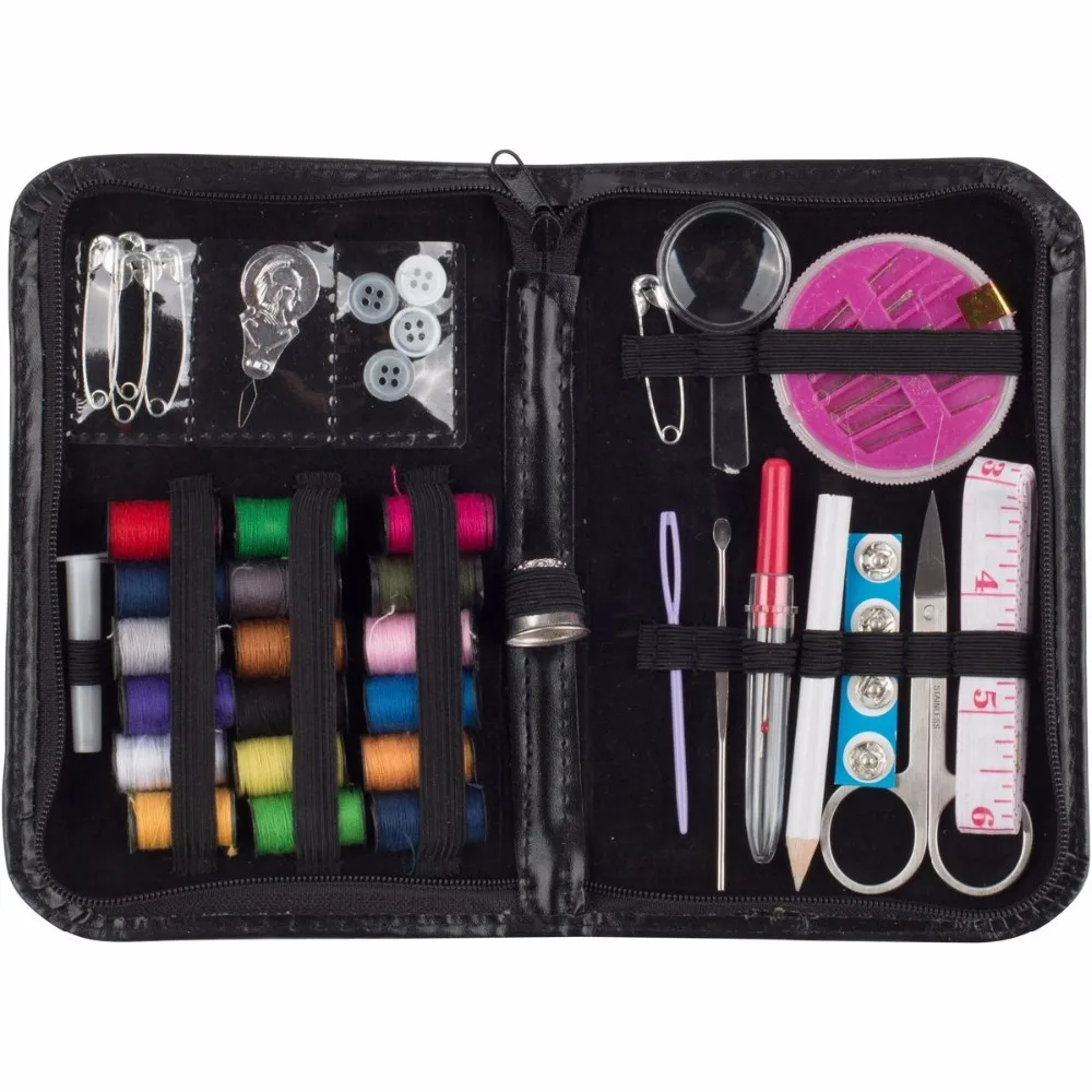 Download Mini Travel Sewing Kit 38Spools of Thread Crochet Hooks Needles Stitches Knitting Craft Case Set ...