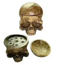 tattoo accessories Skull Head 7 Holes Hard Resin Tattoo Ink Cup/Caps Holder Tattoo Ink Cup Holder Tattoo Accessory Free Shipping