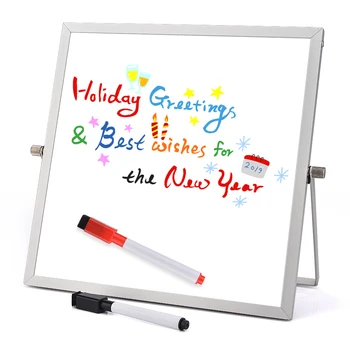 

255x255MM Double Sides Dry Erase Whiteboard Writing Desk White Board 360 Degree Rotate Erase Magnets Buttons For Office School