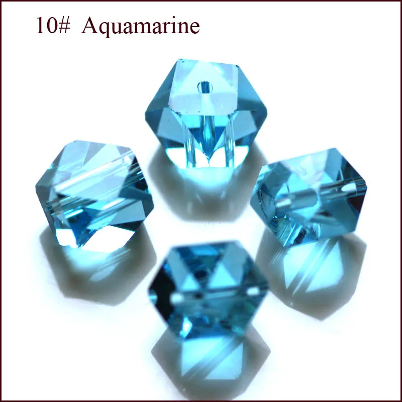 Стребелль AAA уникальный дизайн куб квадратные 6 мм свободные стеклянные хрустальные бусины для ювелирных изделий 100 шт - Цвет: aquamarine