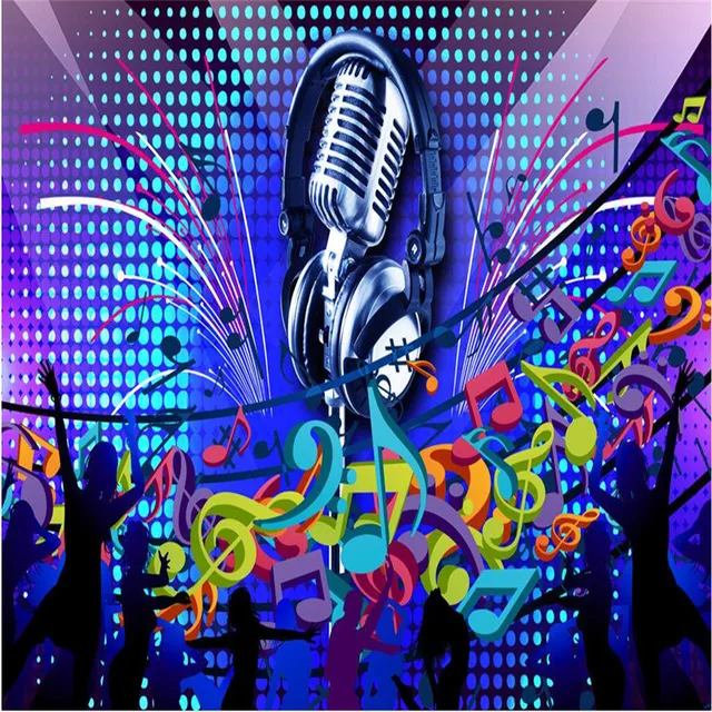 Wallpaper 3d Microphone chant classique musique danse disco discothèque