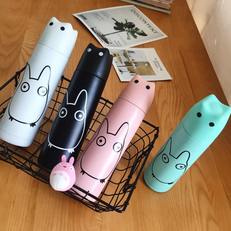 

500ml Totoro Cartoon Cute Stainless Steel Cat Thermal Bottle High Quality Women My Water Bottle