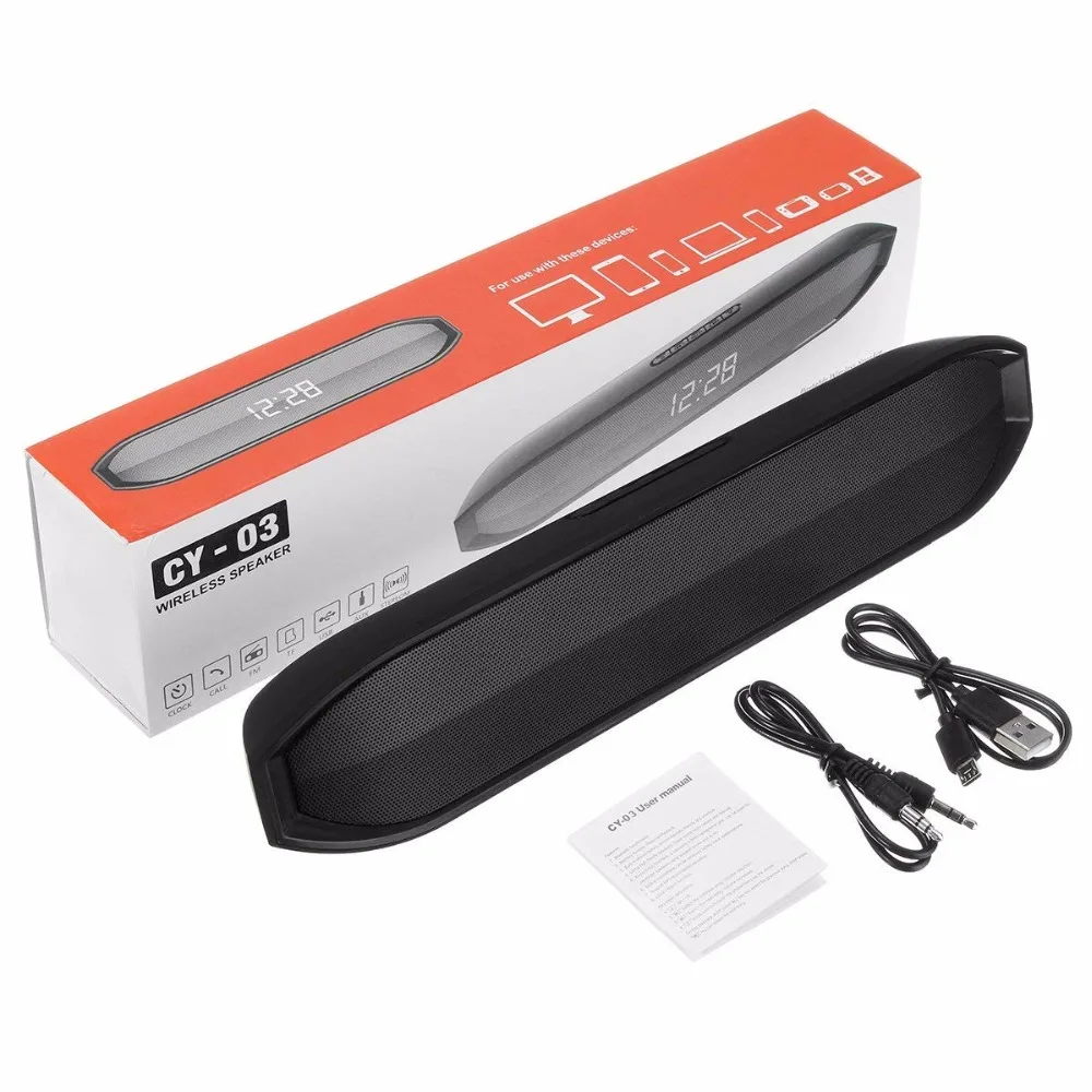 XIAOWU CY 03 10 Вт часы беспроводной Bluetooth Super Bass динамик Саундбар поддержка TF AUX USB FM
