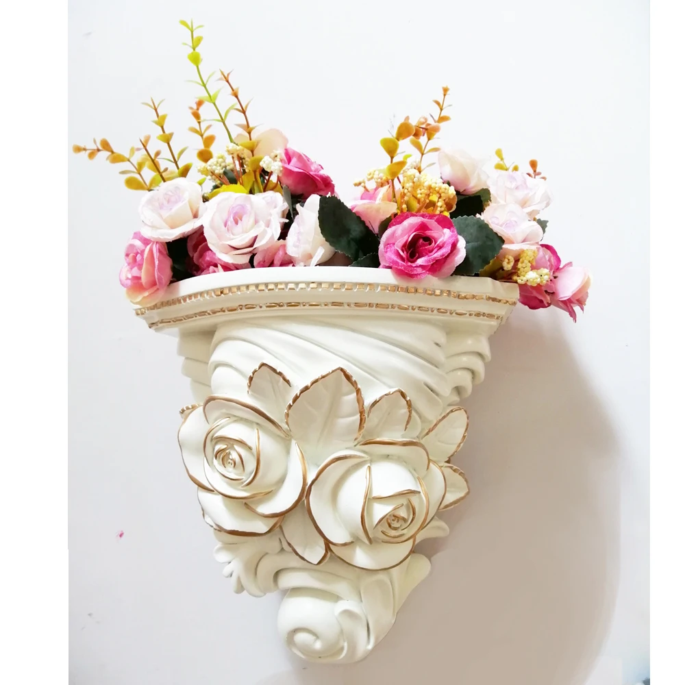 Европейский дом настенная ваза ремесла украшения творческий для гостиной комнаты, отеля фон стены смолы росписи орнамент поддельные цветочный горшок Декор