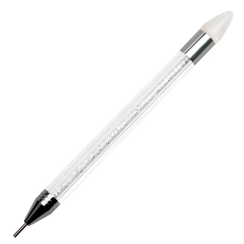 

2 Way Double Crystal Rhinestone Dotting Drill Dot Painting Point Pen Acrylic Nail Art Manicure Tool DIY Kit Deco Picker
