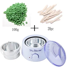 110V 240V Warmer Wax Heater 100g Beans 20pcs Wiping Sticks Professional Mini SPA Hand Epilator Feet