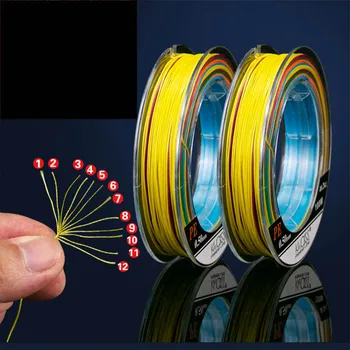 

0.8-10.0# 100m 12 Strands Colorful PE Weaves Multifilament Fishing Line Braided Wire Cast Sea Rod Fishing Gear Equipment