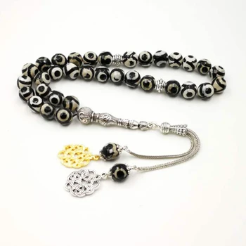 

Muslim Agates sulaimani tasbih stone Personality Rosary Islam misbaha Gift for Eid Man's stone bracelet