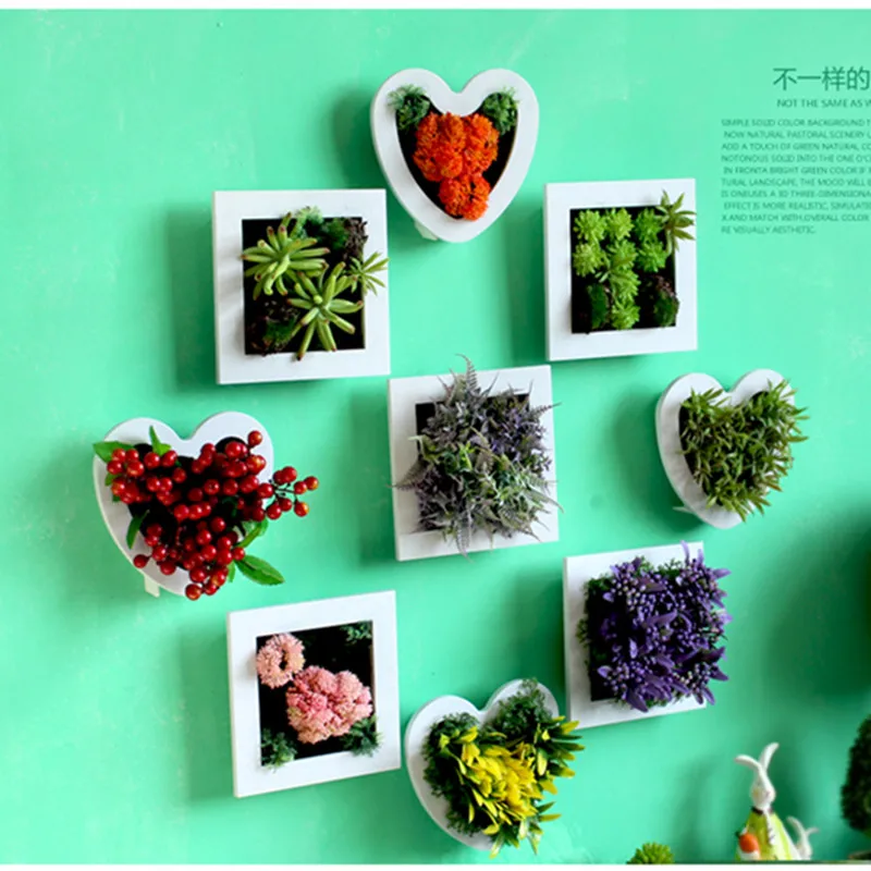 NEW Colorful Home decor 3D stereoscopic wall decoration Photo frame succulent plants creative
