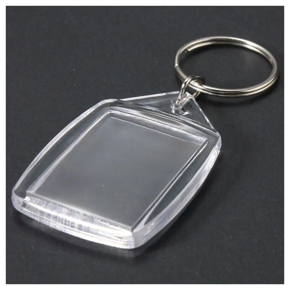 30x прозрачный акриловый Пластиковый пустой брелок для ключей вставка для паспорта фото брелок для ключей