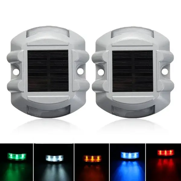 

Solar LED Pathway Driveway Lights Dock Path Step Road Safety Lamps Road Dock Lamp 6Leds 500M Visible Distance Security Lights