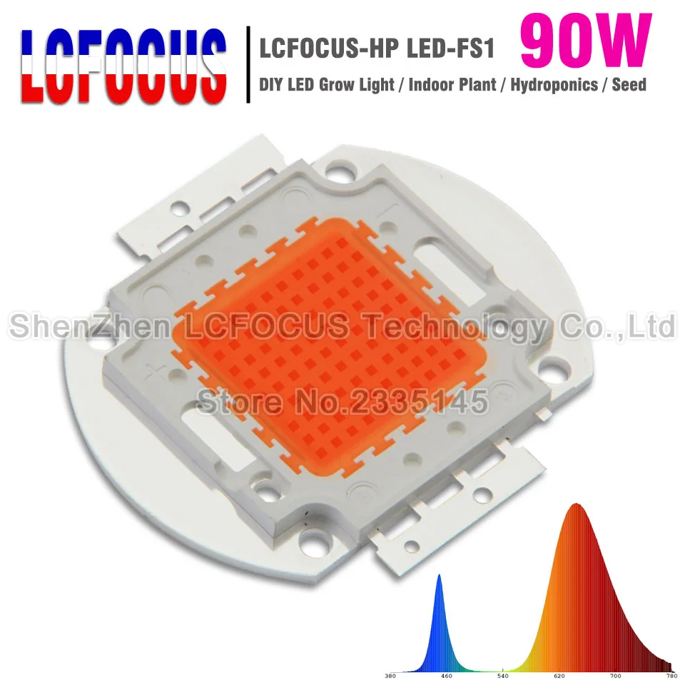 

Grow LED 90W Full Spectrum 400-840NM Chip SMD COB DIY 90 Watt LED Grow Light For Indoor Plant Flowers Vegetables Growing