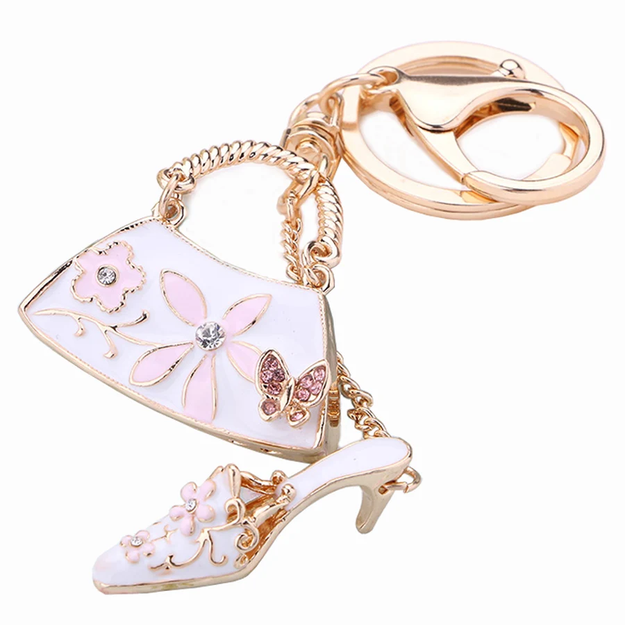 5PCS High heeled Shoes Bag Key Chain Ring Holder Women Handbag