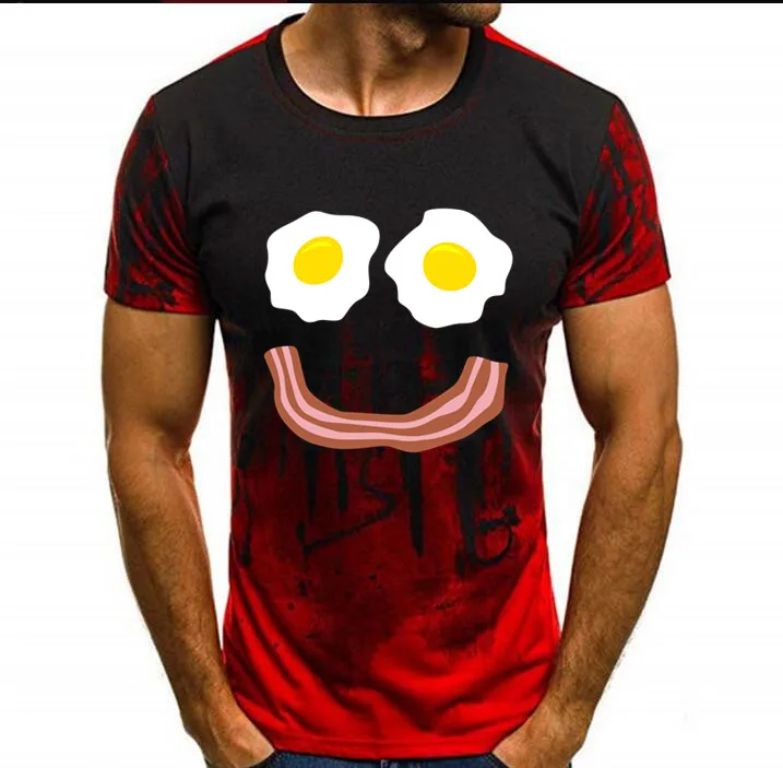 Bacon and Eggs Smile T-Shirt Funny t shirt retro joke breakfast happy face