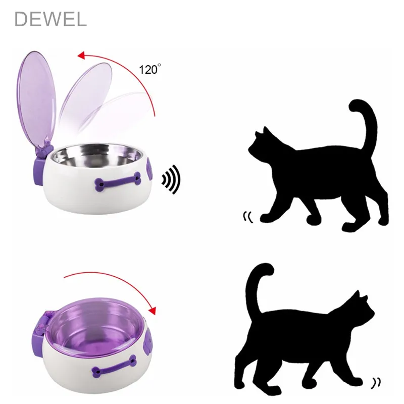 Infrared Sensor Automatic Pet Dog Food Water Dish Stainless Steel Bowl