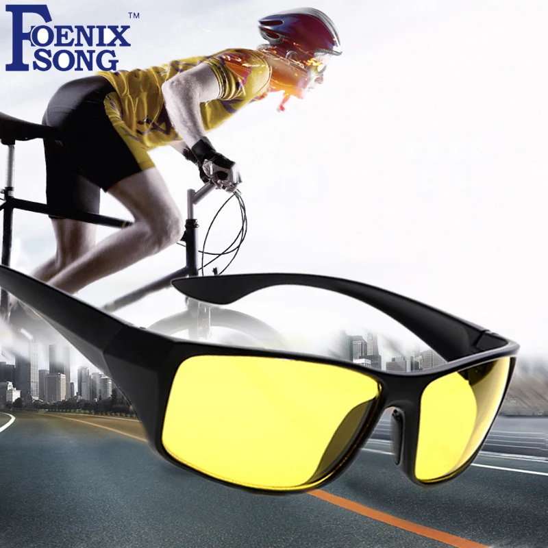 

FOENIXSONG Unisex Night Vision Sunglasses Wome Oculos de sol Brand New Driving Cycle Female Sun Glasses for Men