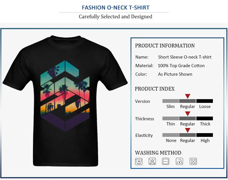 Design T-shirts Brand Round Collar Geometric Sunset beach Cotton Male Tops & Tees Casual Short Sleeve Tee-Shirt Geometric Sunset beach