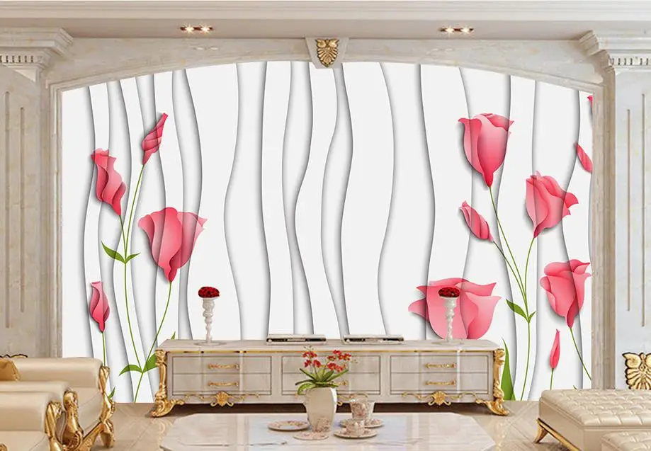 

3d Custom photo mural 3d wallpaper Hand painted flowers dream roses decor painting 3d wall murals wallpaper for walls 3 d