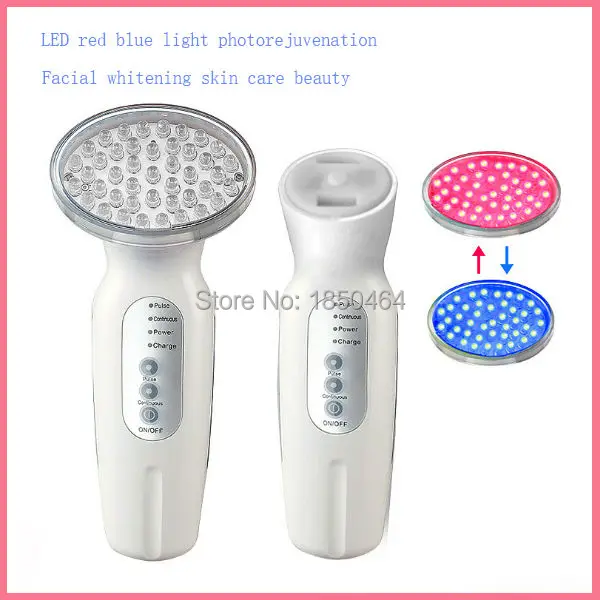 

Free Shipping Portable LED red blue light photorejuvenation facial whitening beauty instrument