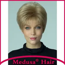 Medusa hair products: Chic pixie cut styles Synthetic pastel wigs for women Short straight Mix color wig with bangs SW0137A