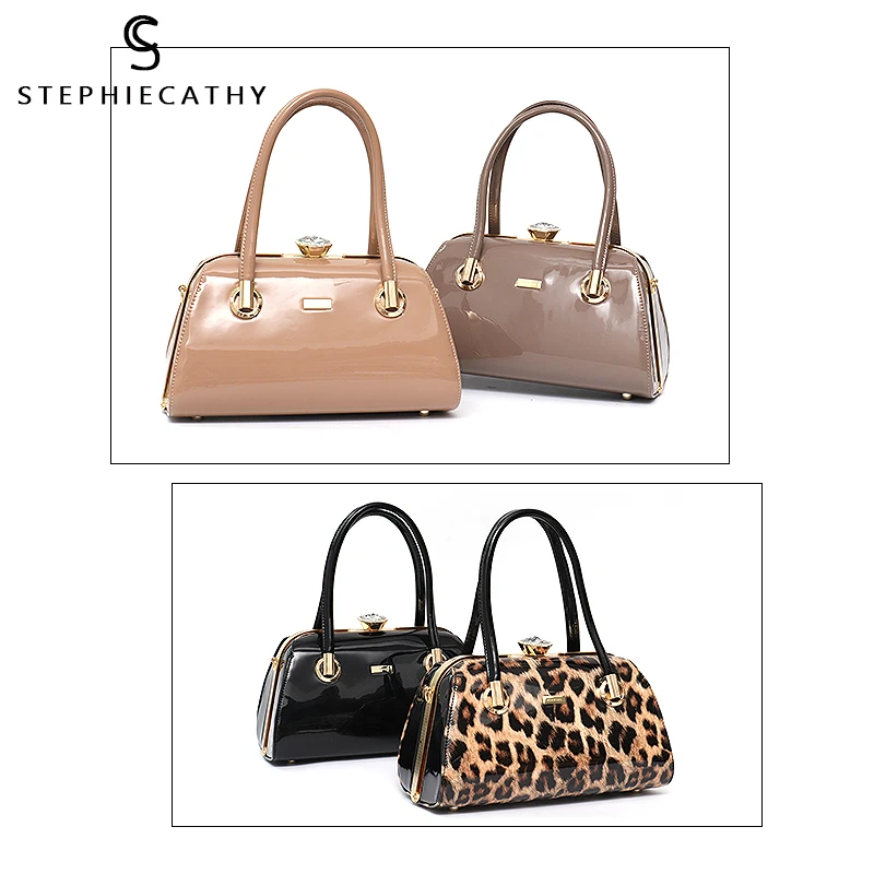 SC النباتي براءات الاختراع والجلود النساء أعلى-حقائب بيد رسول حمل حالة مربع حقيبة المرأة الإطار المعدني الفاخرة المحافظ و حقائب 2018