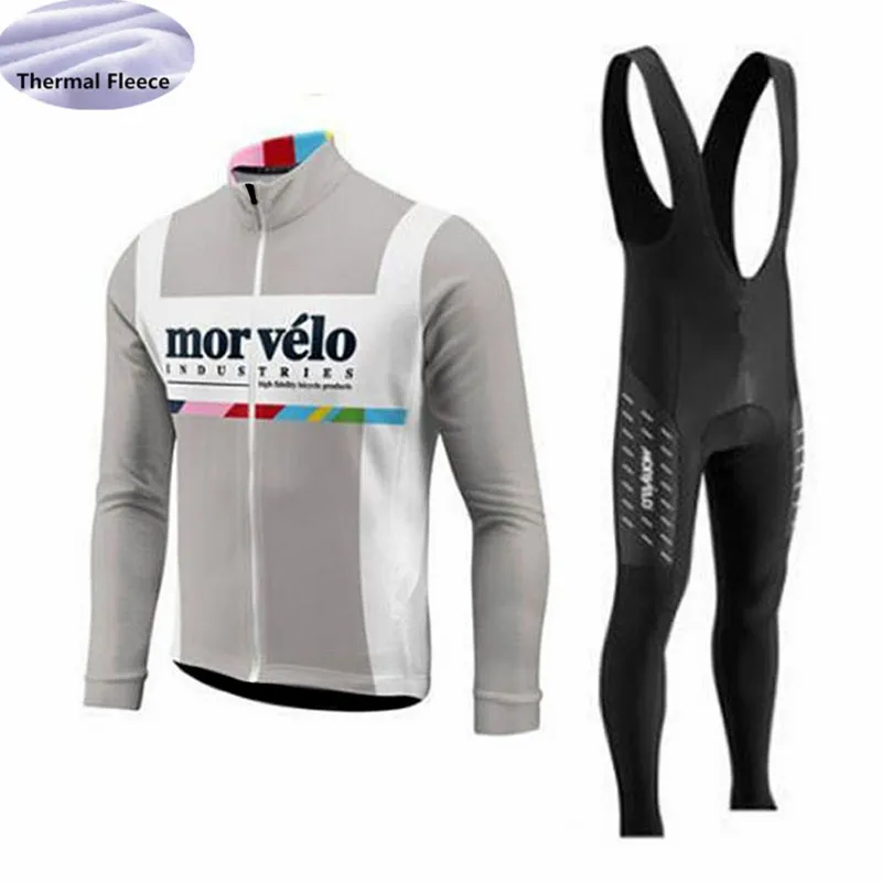 

2018 Morvelo Men Winter Thermal Fleece cycling jersey set warm jacket suit ropa ciclismo MTB bicycle sport cycling clothing